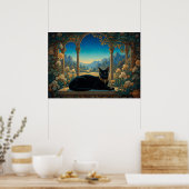 De Zwarte Kat van de Gouden Loggia Poster (Keuken)