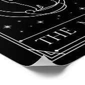 De zwarte kat van de Kaart van de Moon Tarot Poster (Hoek)