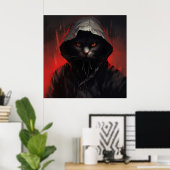 De zwarte kat van de schrik poster (Thuiskantoor)