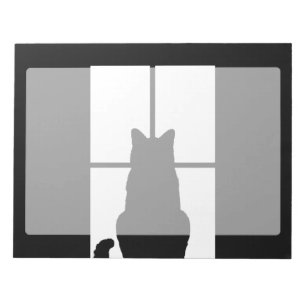 De Zwarte Kat van het venster klikt om een kleuren Notitieblok