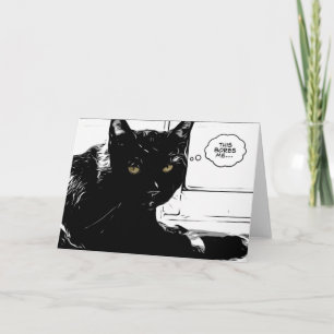 De zwarte kat verveelt zich kaart