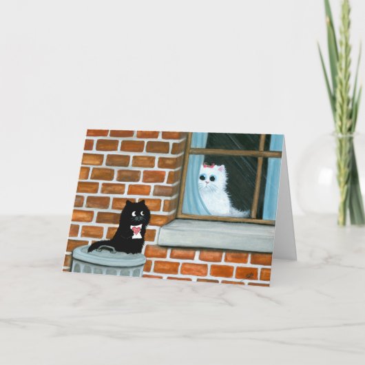 De zwarte Kat zal u mijn Kaart van Valentijn door (Voorkant)