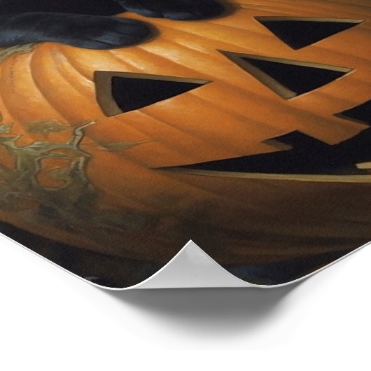 De zwarte kattenpompoen poster (Hoek)