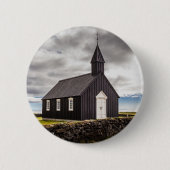 De Zwarte Kerk van Budir, IJsland Ronde Button 5,7 Cm (Voorkant)