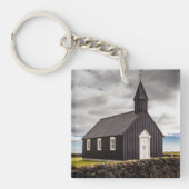 De Zwarte Kerk van Budir, IJsland Sleutelhanger (Voorkant)