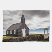 De Zwarte Kerk van Budir, IJsland Theedoek (Horizontaal)