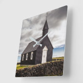 De Zwarte Kerk van Budir, IJsland Vierkante Klok (Hoek)
