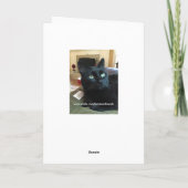 De zwarte Kerstkaart van de Kat Feestdagen Kaart (Achterkant)