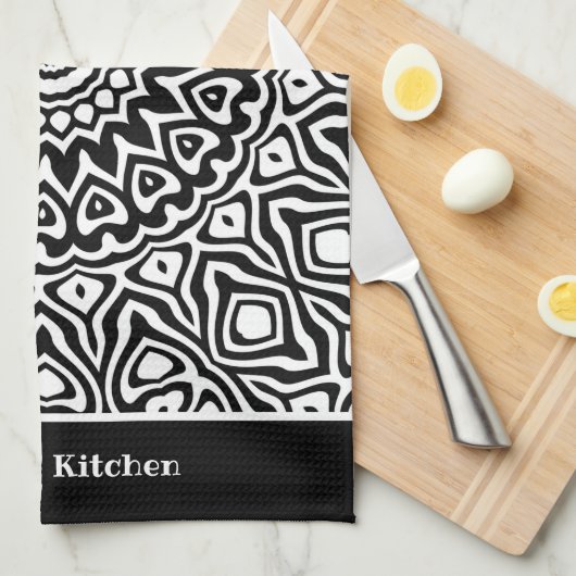 De zwarte keuken van Nonna en het witte Mandala Pa Theedoek (Quarter Fold)