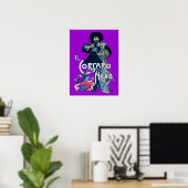 DE ZWARTE KORSAAR paars Poster (Thuiskantoor)