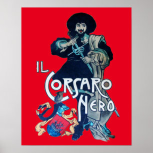 DE ZWARTE KORSAAR Rood Poster