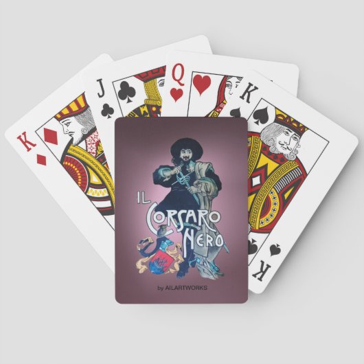 DE ZWARTE KORSAR paars Pokerkaarten (Achterkant)