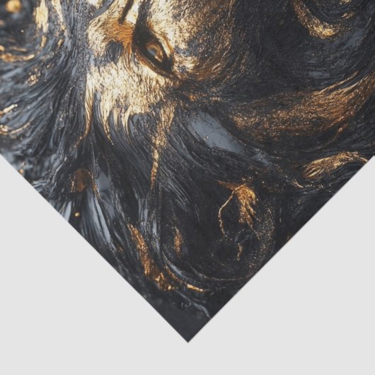 De Zwarte Leeuw Koning2 Tissuepapier (Detail)