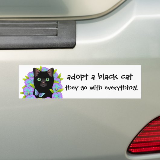 De zwarte Liefde van de Kat keurt een Kat van de Bumpersticker (Op auto)