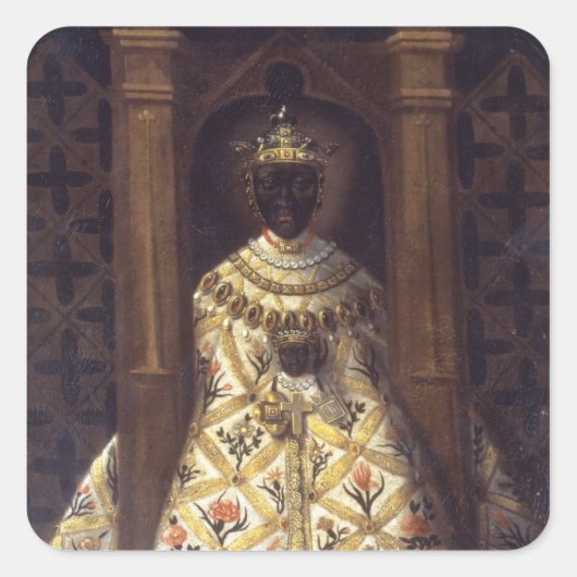 De zwarte maagd in Chadaraita Vierkante Sticker (Voorkant)