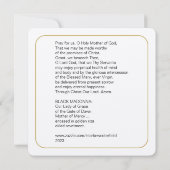 DE ZWARTE MADONNA KATHOLIEKE GEBED KAART (Achterkant)