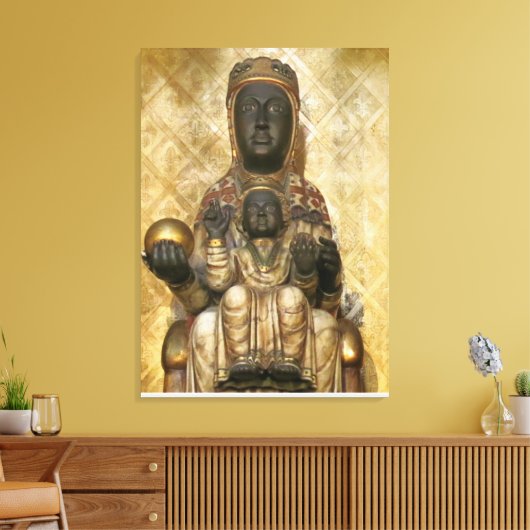 De Zwarte Madonna van Montserrat Canvas Afdruk (Insitu (Woonkamer))
