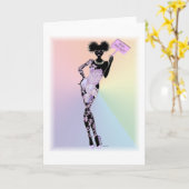 De zwarte Meisjes schommelen Kaart (Gele Bloem)