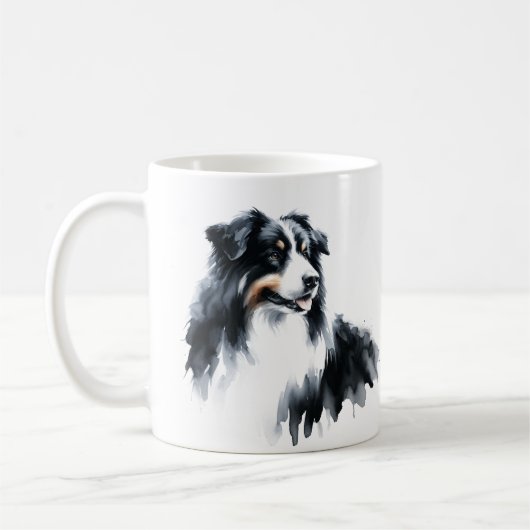 De zwarte Mok van Australian Shepherd (Links)