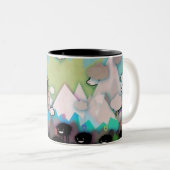 de zwarte monstermok tweekleurige koffiemok (Voorkant rechts)