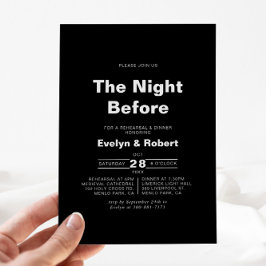 De zwarte nacht voor het repetitief diner kaart