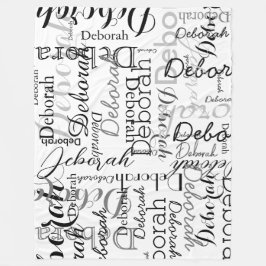 De Zwarte Namen van het Patroon van Typografie op  Fleece Deken
