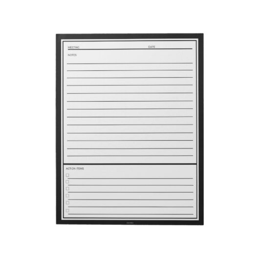 De zwarte Nota's van de Vergadering Notitieblok (Linkerzijde)