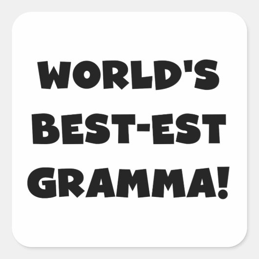 De Zwarte of het Wit van Gramma van het Vierkante Sticker (Voorkant)