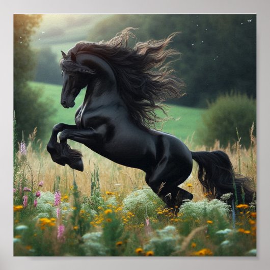 De Zwarte Paard Muurposter Poster (Voorkant)