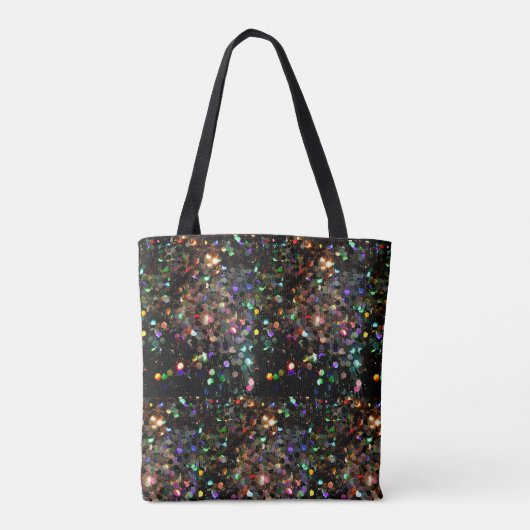 De zwarte regenboog Holo Glitter Toto van Glitz! Tote Bag (Achterkant)