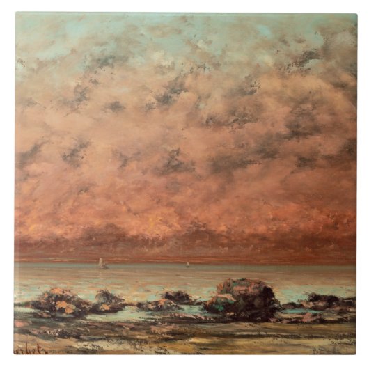 De zwarte Rocks in Trouville, 1865-66 Tegeltje (Voorkant)