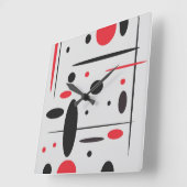 De zwarte, Rode en Witte Abstracte Klok van de (Hoek)