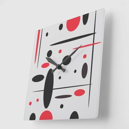 De zwarte, Rode en Witte Abstracte Klok van de (Hoek)