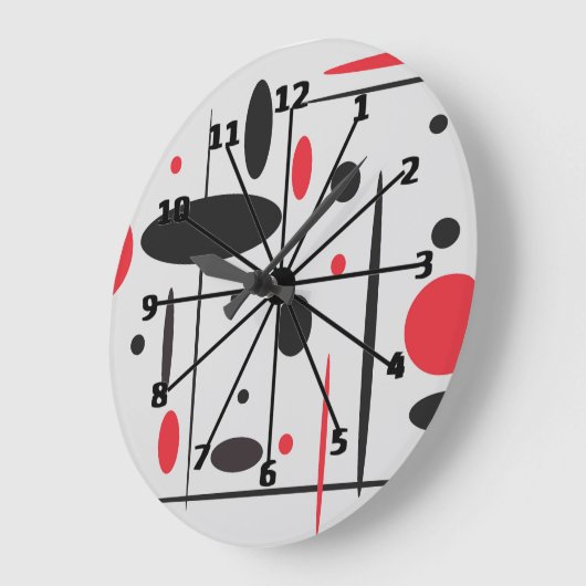 De zwarte, Rode en Witte Abstracte Klok van de (Hoek)