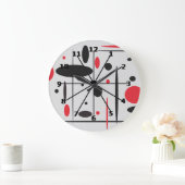 De zwarte, Rode en Witte Abstracte Klok van de (Huis)