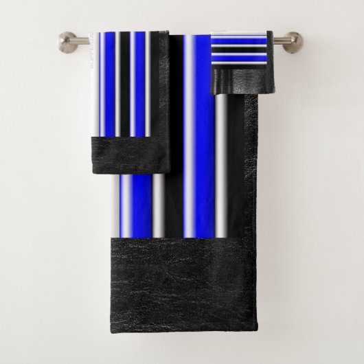 De zwarte royal van SlipperyJoe's Gay Leather Prid Bad Handdoek (Insitu)