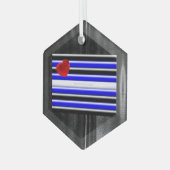 De zwarte royal van SlipperyJoe's Gay Leather Prid Glas Ornament (Voorkant links)