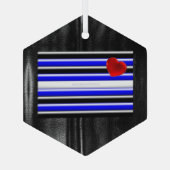 De zwarte royal van SlipperyJoe's Gay Leather Prid Glas Ornament (Achterkant)