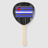 De zwarte royal van SlipperyJoe's Gay Leather Prid Handwaaier (Achterkant)