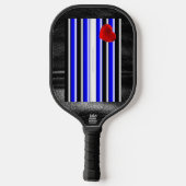 De zwarte royal van SlipperyJoe's Gay Leather Prid Pickleball Paddle (Achterkant)