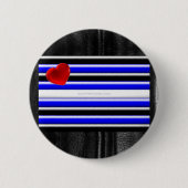 De zwarte royal van SlipperyJoe's Gay Leather Prid Ronde Button 5,7 Cm (Voorkant)