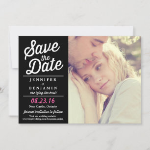 De zwarte & Roze Foto Retro van het Manuscript spa Save The Date