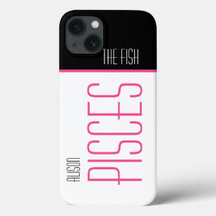 De zwarte roze visachtige tekstnaam Case-Mate iPhone case