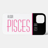 De zwarte roze visachtige tekstnaam Case-Mate iPhone case (Achterkant (horizontaal))