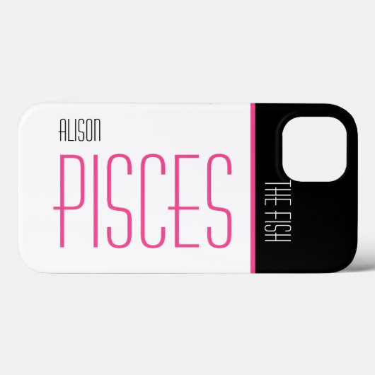 De zwarte roze visachtige tekstnaam Case-Mate iPhone case (Achterkant (horizontaal))