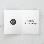 De Zwarte Runen- Verjaardag Pentagram van Wiccan Kaart (Binnen)