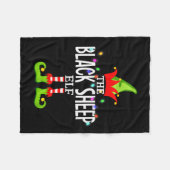 De Zwarte Schaap Elf Kerst Matching Pyjama  Fleece Deken (Voorkant (Horizontaal))