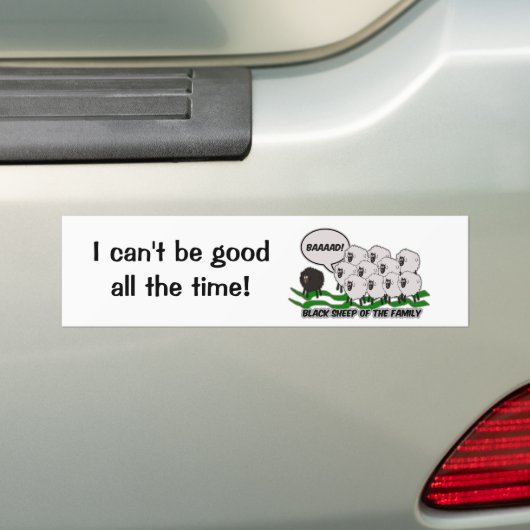 De zwarte schapen bumpersticker (Op auto)