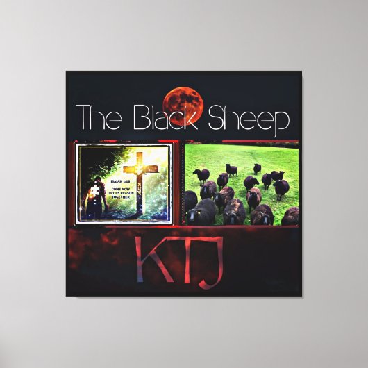 De zwarte schapen canvas afdruk (Voorkant)