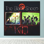 De zwarte schapen canvas afdruk (Insitu (Houten vloer))